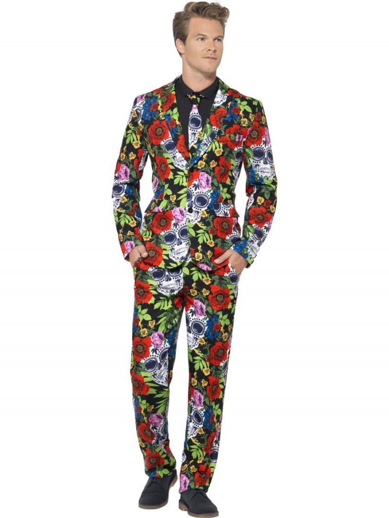 Day of the Dead Standout Suit Men's Halloween Fancy Dress Costume