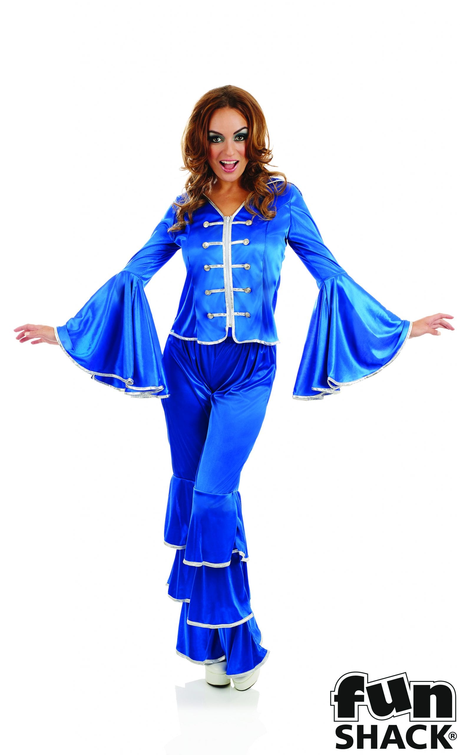 Womens Ladies 70s 80s Disco Costume Pop Abba Outfits Fancy Dress ...