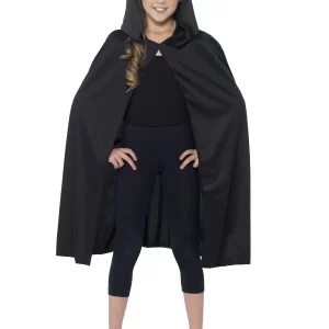 Black Hooded Unisex Cape Children's Halloween Fancy Dress