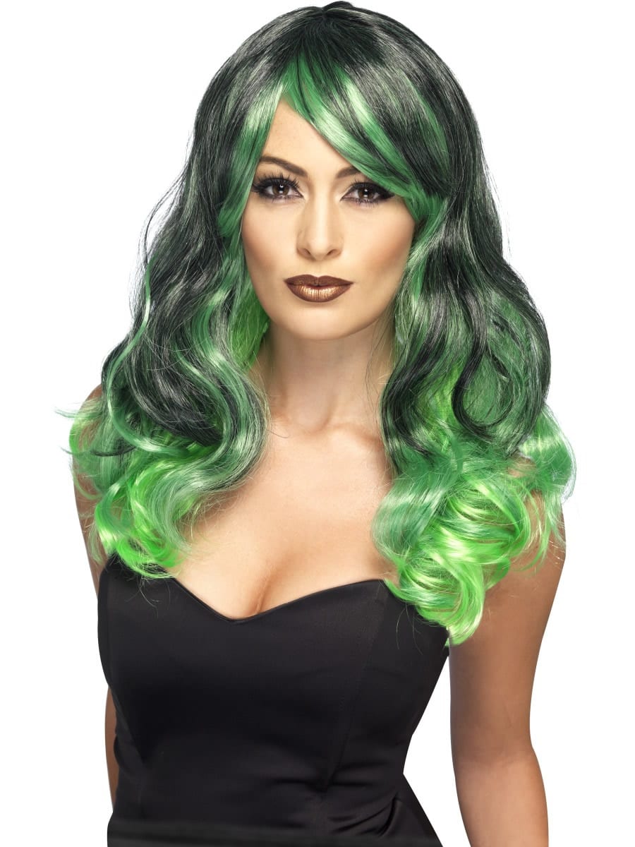 Bewitching Green & Black Ombre Wig