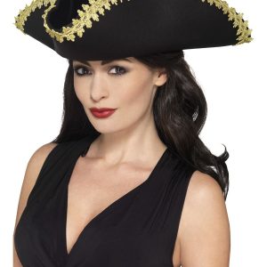 Pirate Tricorn Hat Black - Image 2