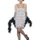 Silver Fringed Flapper Ladies Fancy Dress Costume