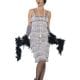 Silver Fringed Flapper Long Ladies Fancy Dress Costume