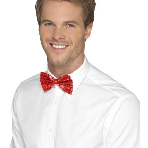 Sequin Bowtie Red