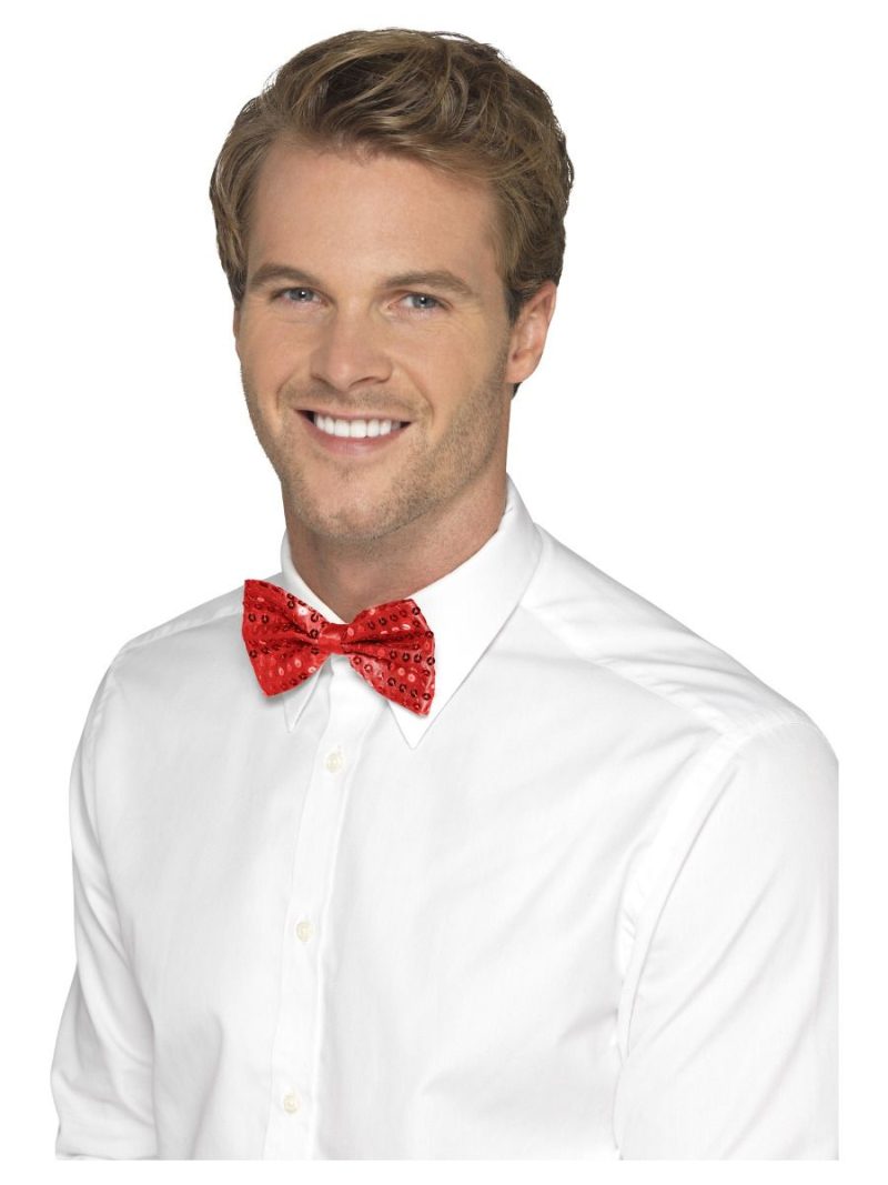 Sequin Bowtie Red