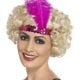 Sequinned Flapper Headband Pink with Feather