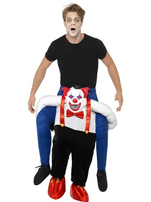 Sinister Clown Piggy Back Men's Halloween Fancy Dress Costume