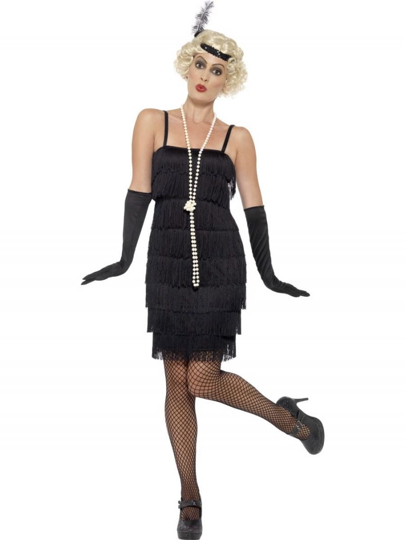Black Short Fringed Flapper Costume