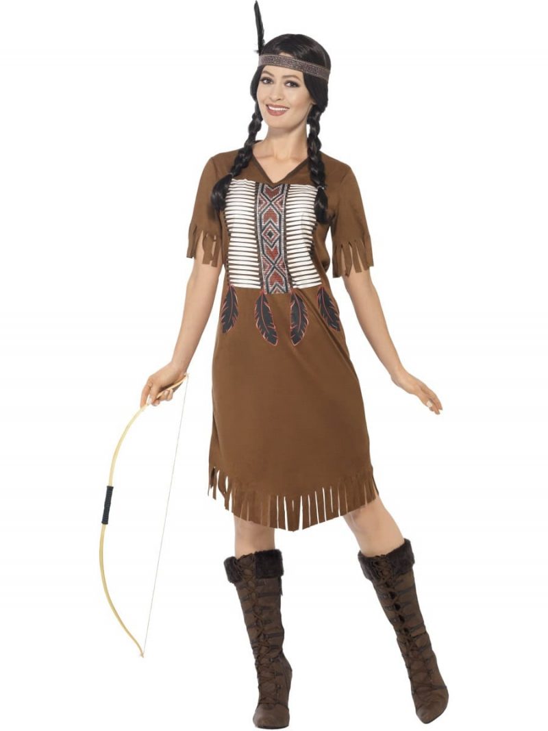 Native American Warrior Princess Ladies Fancy Dress Costume