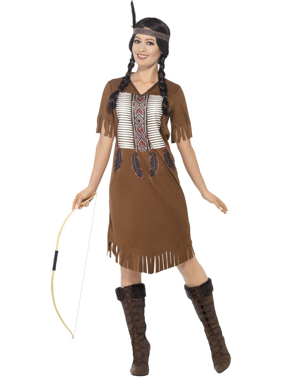 Native American Warrior Princess Ladies Fancy Dress Costume