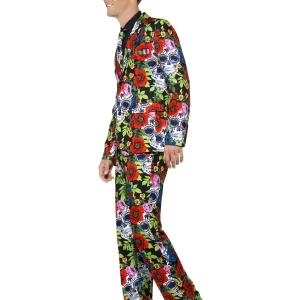 Day of the Dead Standout Suit Men's Halloween Fancy Dress Costume - Image 2