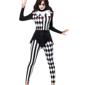 Jester Ladies Halloween Fancy Dress Costume - Image 2