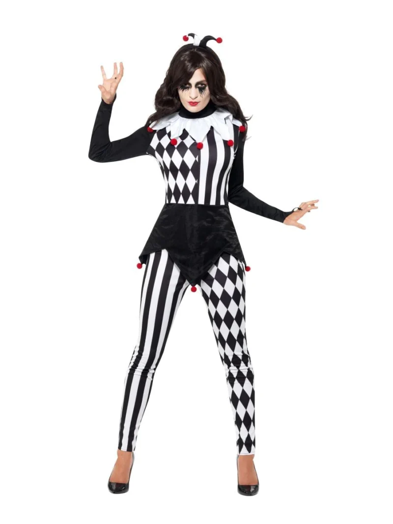 Jester Ladies Halloween Fancy Dress Costume - Image 2