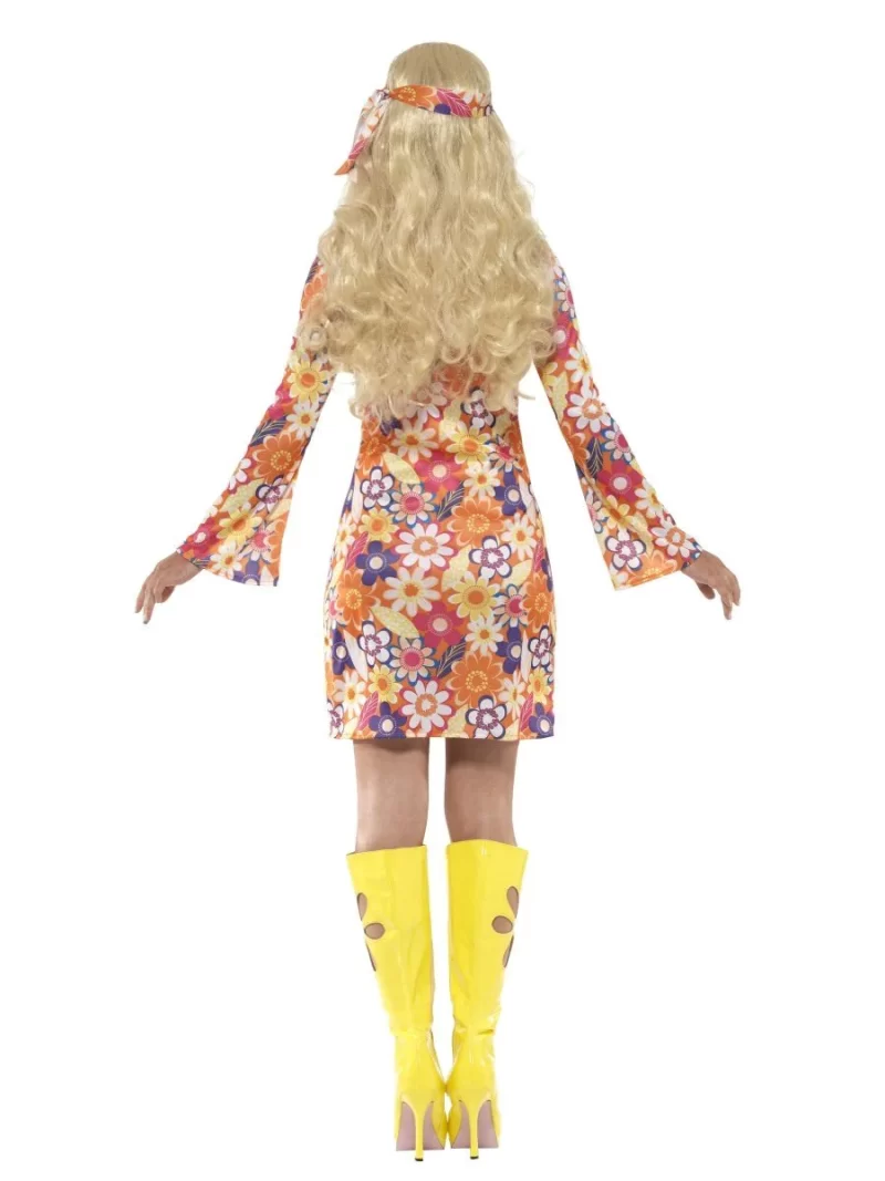 Flower Hippie Ladies Fancy Dress Costume - Image 3