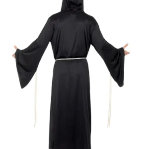 Grim Reaper Hooded Robe Halloween Mens Fancy Dress Costume - Image 3