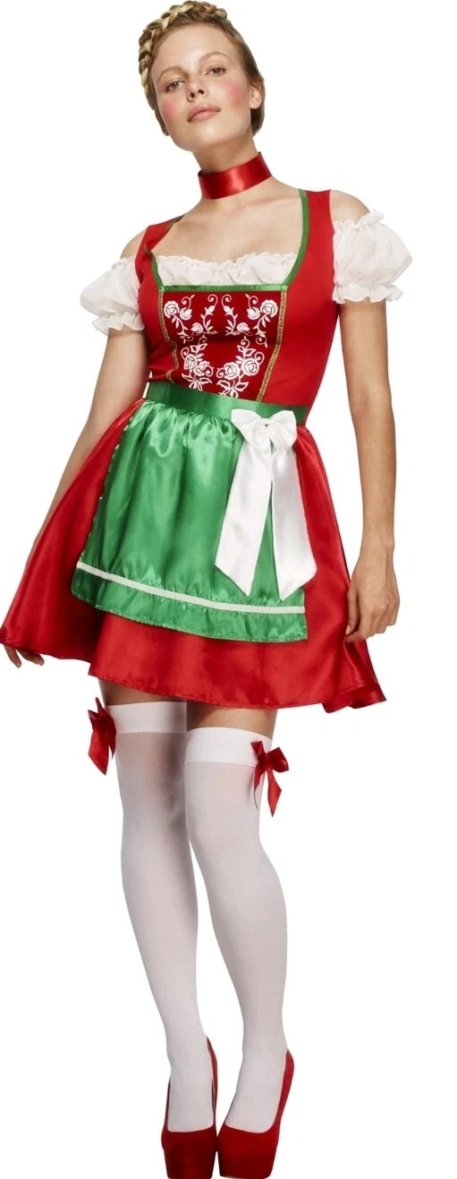 Fever Collection Christmas Dirndl Ladies Fancy Dress Costume