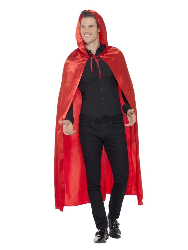 Red Long Hooded Cape - Image 2