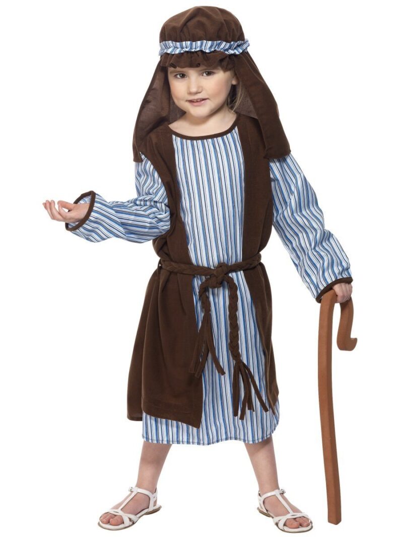 Shepherd (Blue Stripe) Childrens Christmas Fancy Dress Costume - Image 2