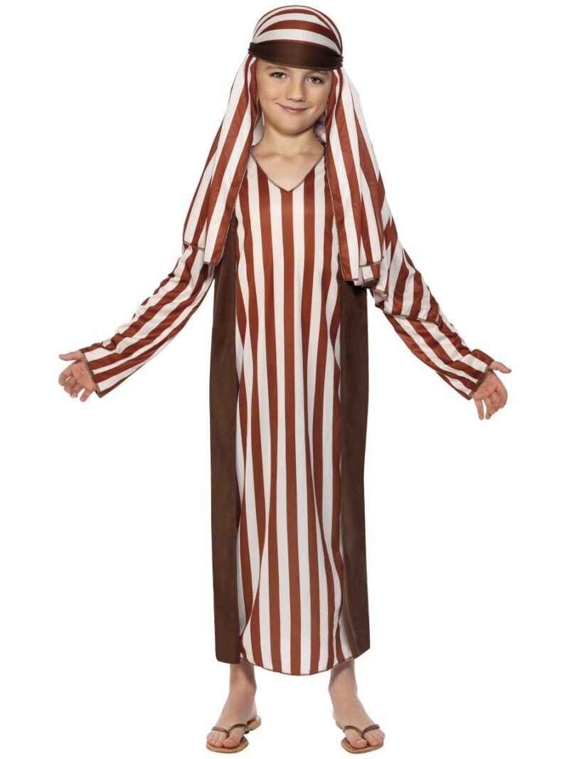 Shepherd (Brown Striped)Childrens Christmas Fancy Dress Costume