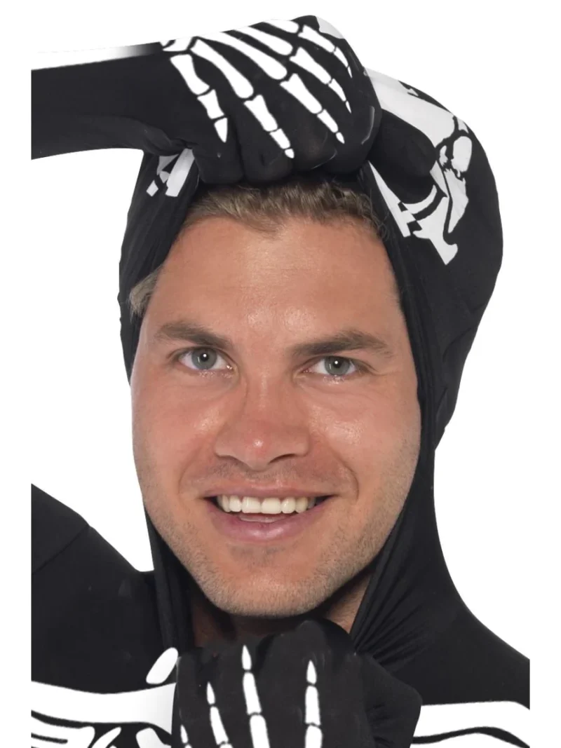 Skeleton Glo in Dark Second Skin Halloween Men's Fancy Dress - Image 4