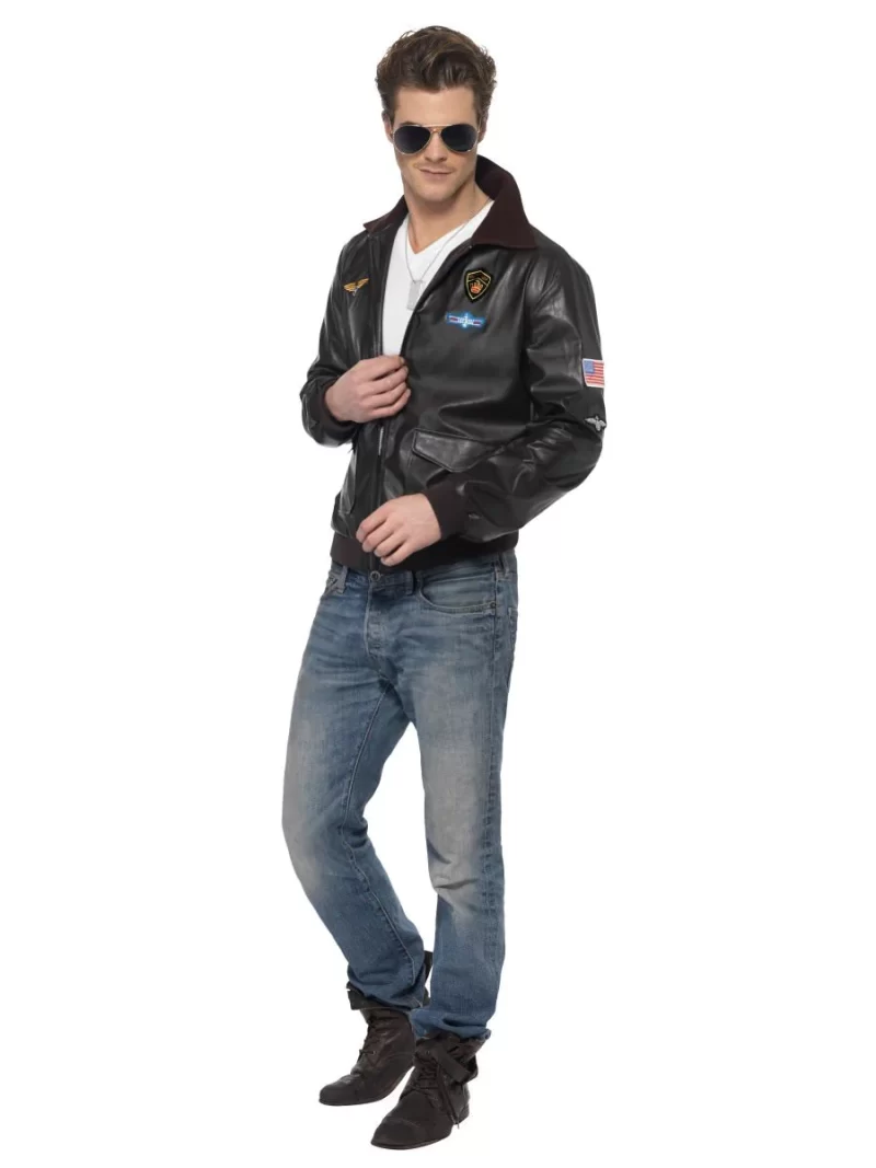 Top Gun Bomber Jacket Men's Fancy Dress Costume - Image 2