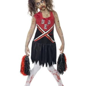 Zombie Cheerleader Children's Halloween Fancy Dress Costume