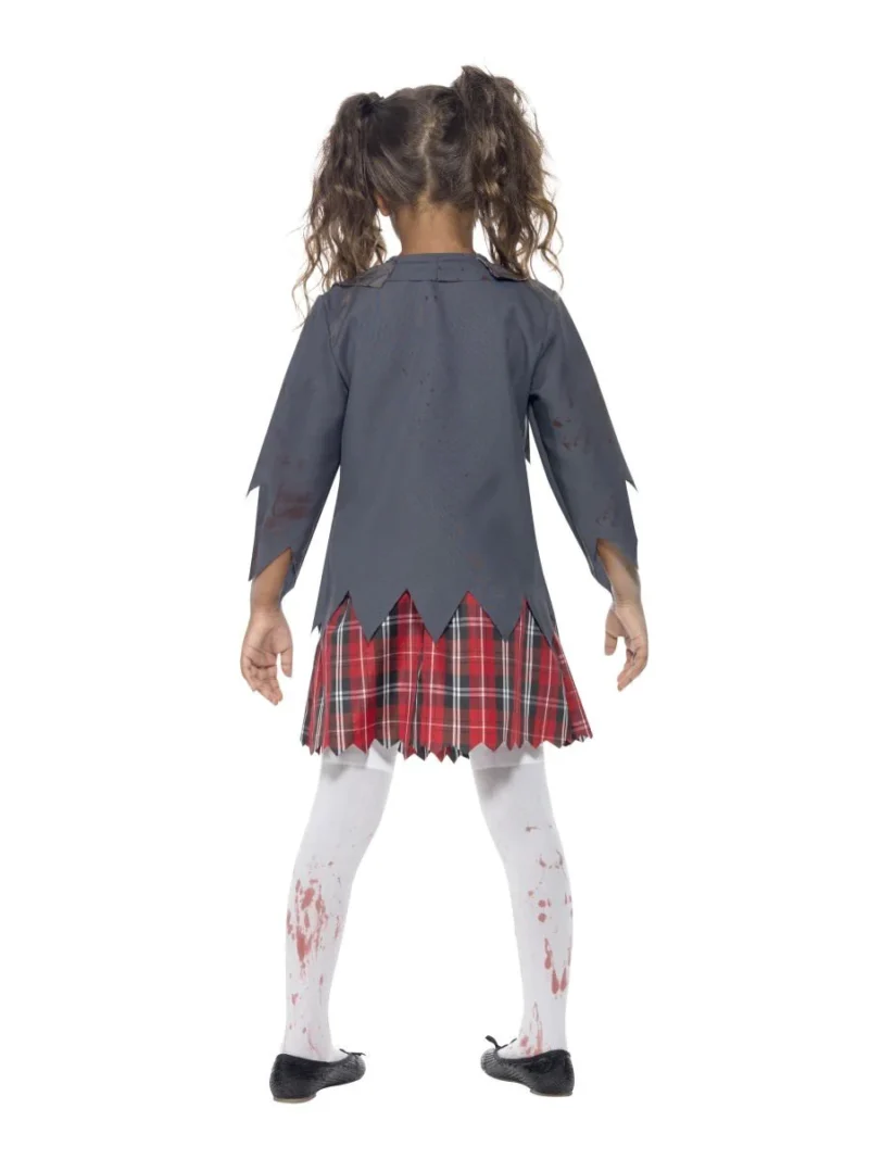 Zombie Schoolgirl Children's Halloween Fancy Dress Costume - Image 3