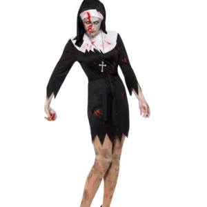 Zombie Sister/Nun Ladies Halloween Fancy Dress Costume - Image 2