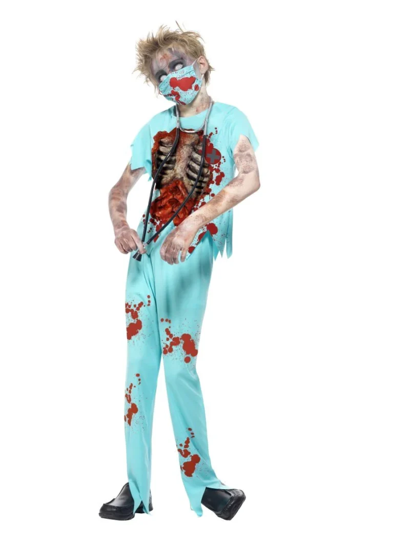 Zombie Surgeon Children's Halloween Fancy Dress Costume - Image 2