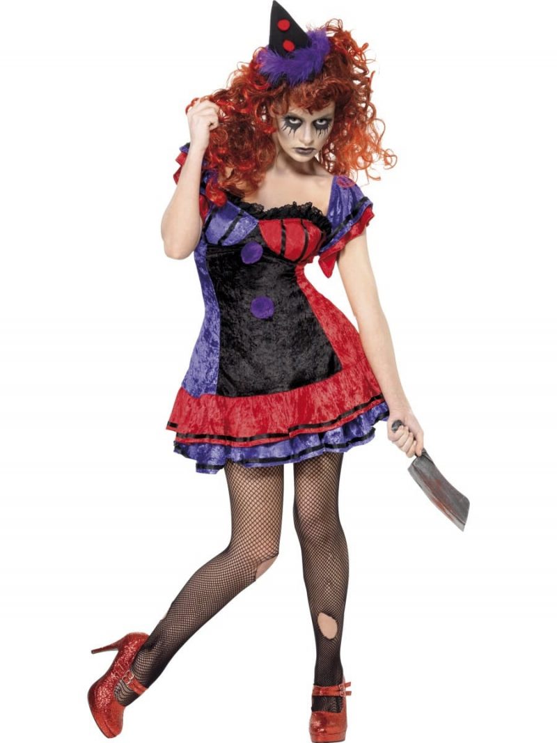 Cirque Sinister Bo Bo The Clown Ladies Halloween Fancy Dress Costume