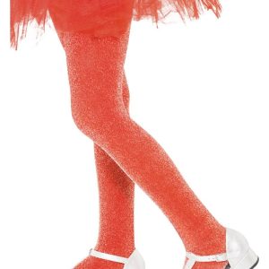 Red Sparkle Lurex Tights 6-12 Years