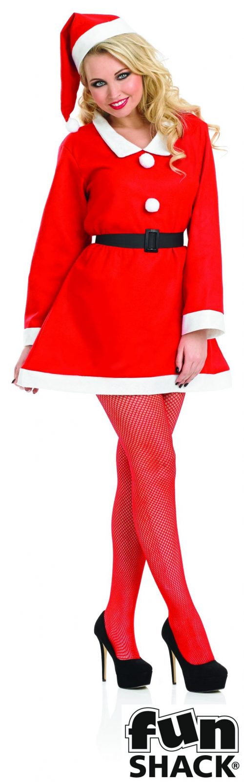 Santa's Sweetie Christmas Ladies Fancy Dress Costume-0