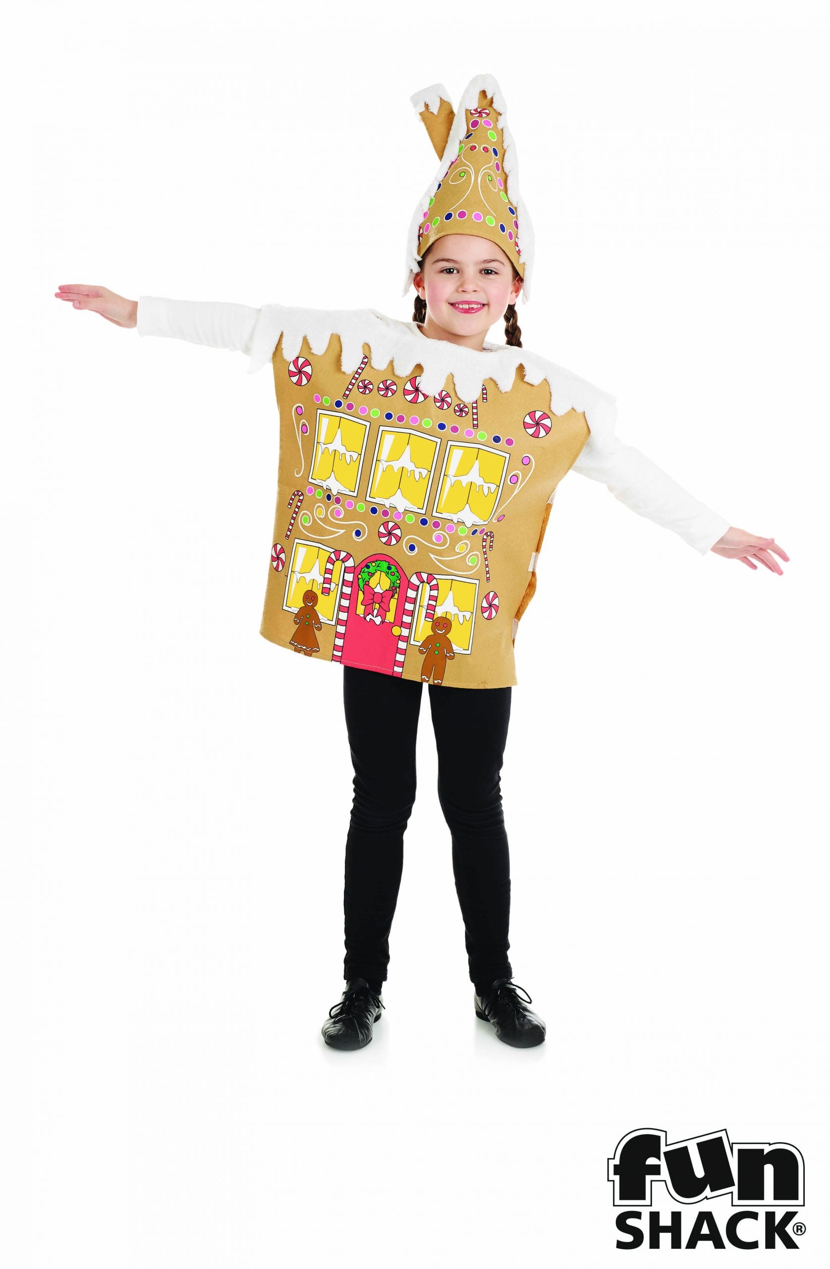 Gingerbread House Children's Christmas Fancy Dress Costume-0