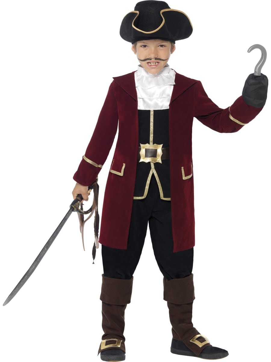 Deluxe Pirate Captain Childrens Fancy Dress Costume