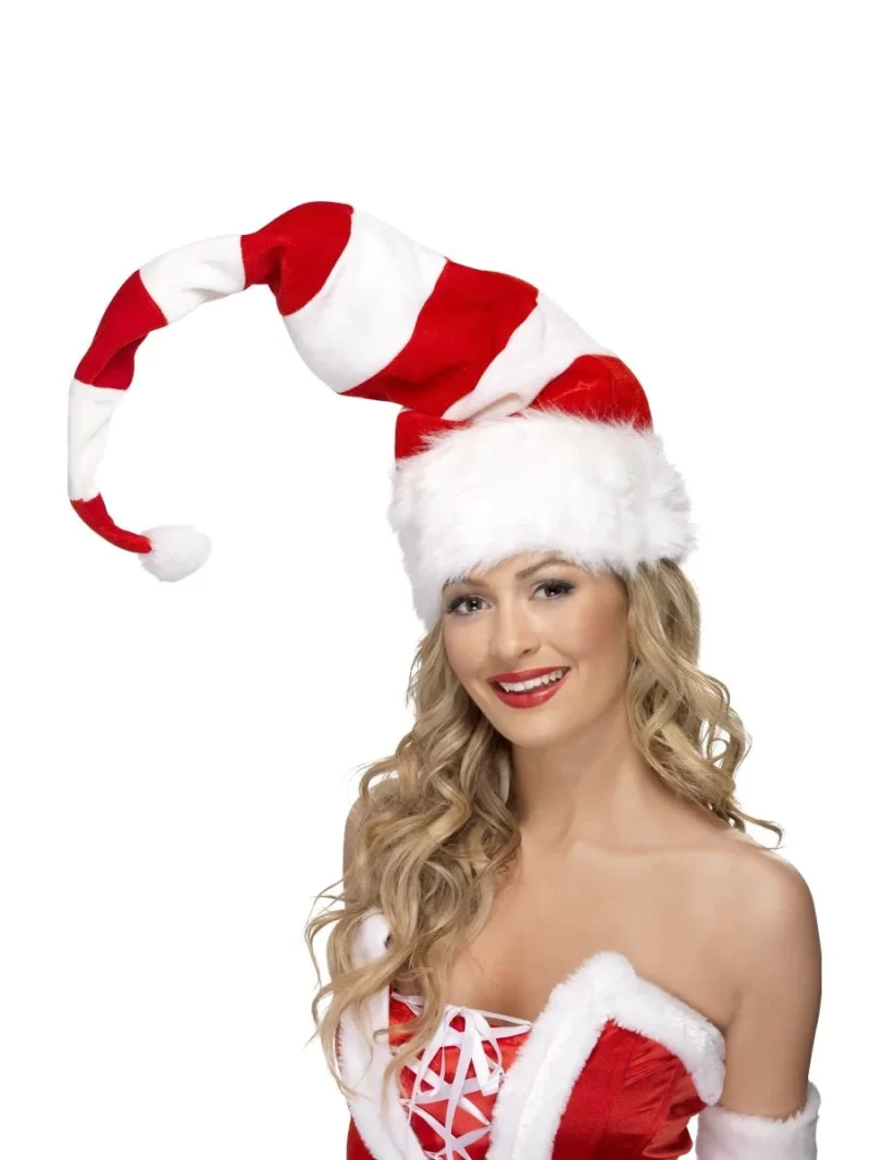Striped Candy Cane Santa Hat