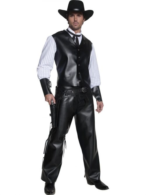 Authentic Western Gunslinger Mens Fancy Dress Costume