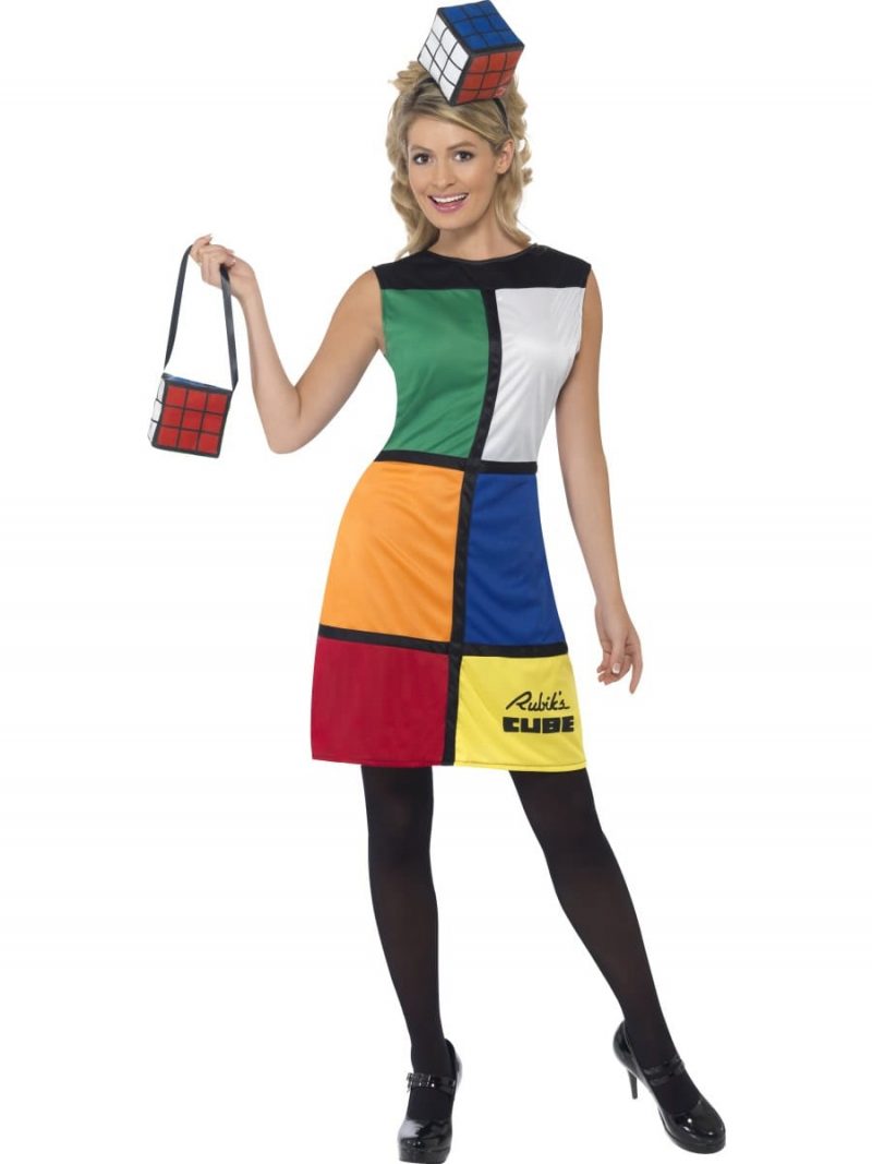 Rubik's Cube Dress Ladies Fancy Dress Costume