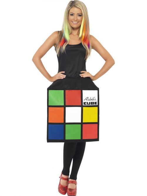 Rubik's 3D Cube Ladies Fancy Dress Costume