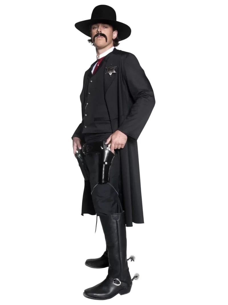 Authentic Western Wild West Sheriff Mens Fancy Dress Costume - Image 2