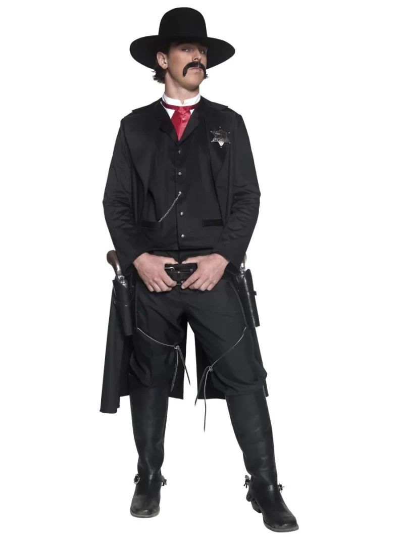 Authentic Western Wild West Sheriff Mens Fancy Dress Costume