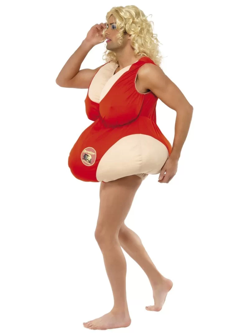 Baywatch Padded/Fat Swimsuit Mens Fancy Dress Costume - Image 2