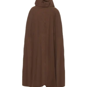 Gravekeeper Cult Brown Hooded Cloak Halloween Fancy Dress Costume - Image 3