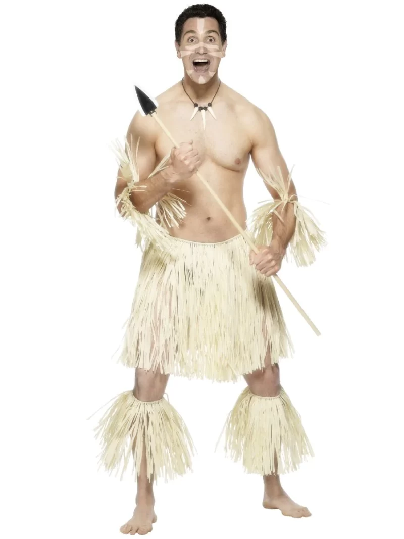 Zulu Warrior Mens Fancy Dress Costume