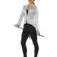 Sequin Tailcoat Jacket Silver Ladies Fancy Dress Costume