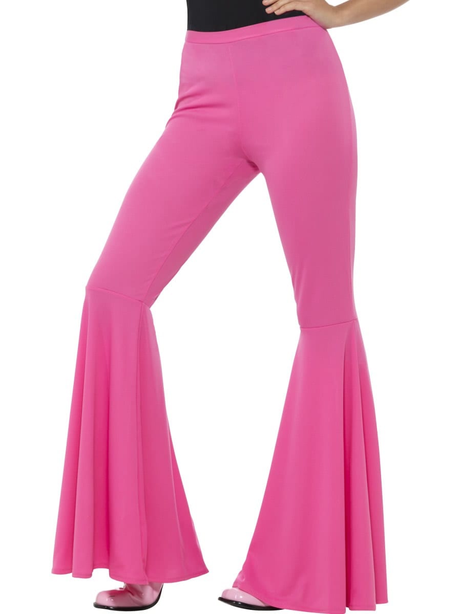 Pink Flared Trousers Ladies Fancy Dress Costume