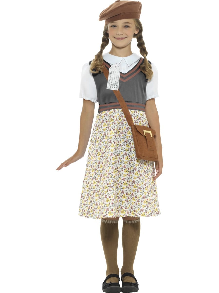 Evacuee School Girl Children's Fancy Dress Costume