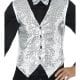 Sequin Waistcoat Silver Men's Fancy Dress Costume