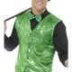 Sequin Waistcoat Green Men's Fancy Dress Costume