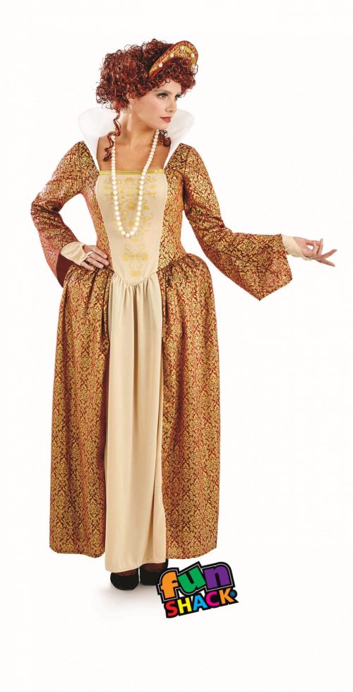 Tudor Queen Ladies Fancy Dress Costume