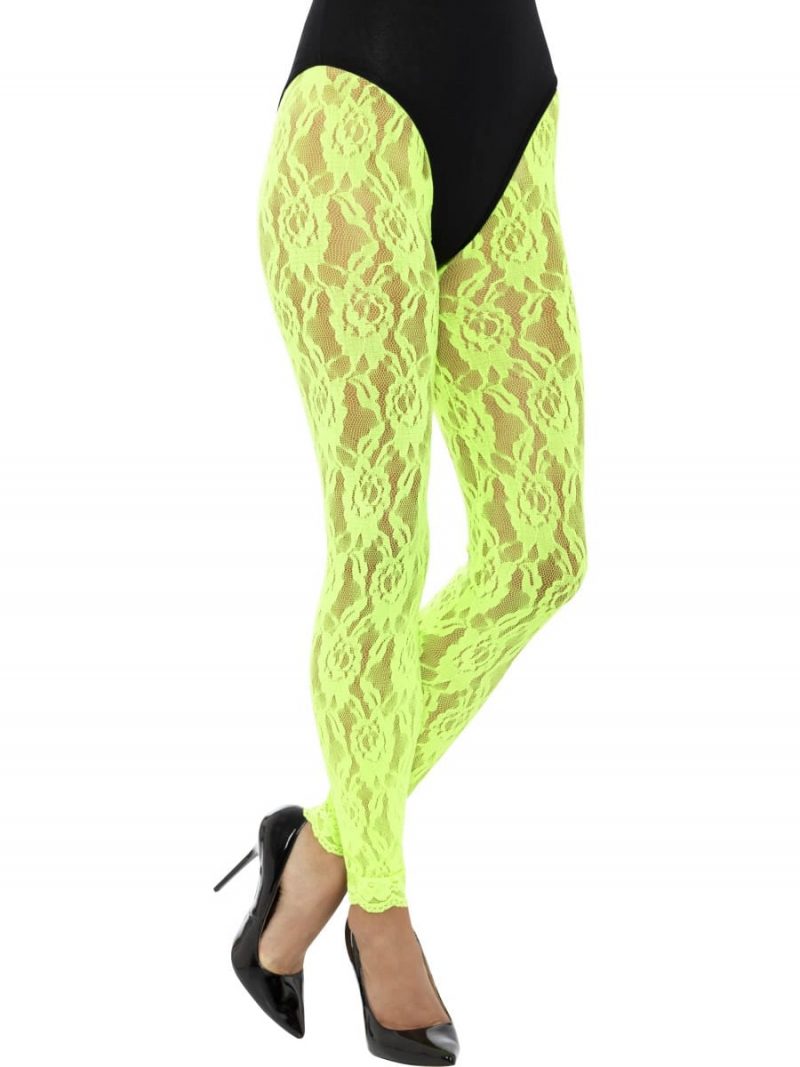 80's Lace Leggings Neon Green